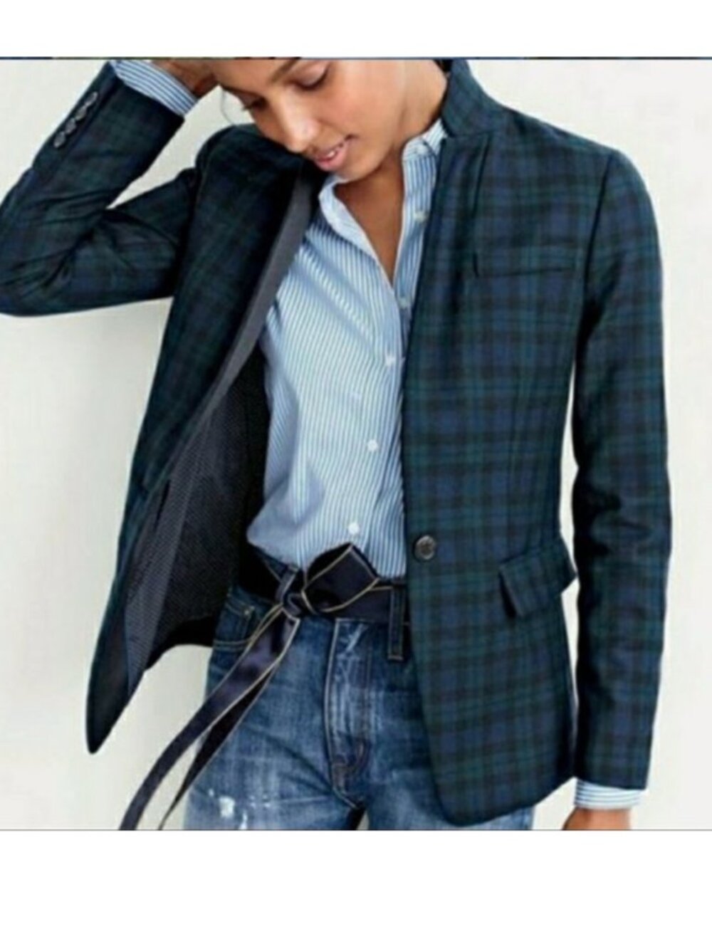 J. CREW NWT Flawed Regent100% Wool Black Watch Tartan Regent Plaid Blazer sz 6